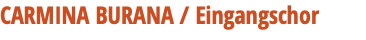 CARMINA BURANA / Eingangschor